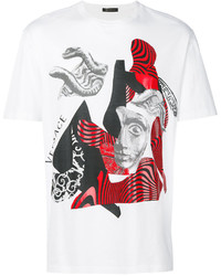 weißes bedrucktes T-shirt von Versace