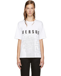 weißes bedrucktes T-shirt von Versus