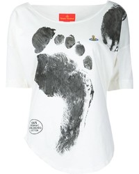 weißes bedrucktes T-shirt von Vivienne Westwood