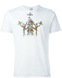 weißes bedrucktes T-shirt von Vivienne Westwood