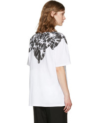 weißes bedrucktes T-shirt von Marcelo Burlon County of Milan