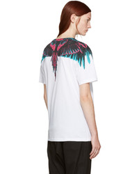 weißes bedrucktes T-shirt von Marcelo Burlon County of Milan