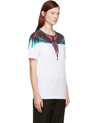 weißes bedrucktes T-shirt von Marcelo Burlon County of Milan