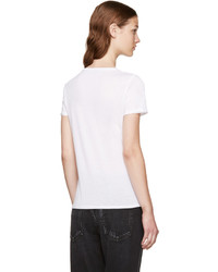 weißes bedrucktes T-shirt von Alexander McQueen