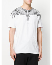 weißes bedrucktes T-shirt von Marcelo Burlon County of Milan