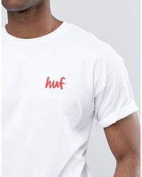 weißes bedrucktes T-shirt von HUF