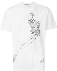weißes bedrucktes T-shirt von Y-3