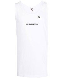 weißes bedrucktes Trägershirt von AAPE BY A BATHING APE