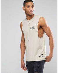 weißes bedrucktes Trägershirt von Asos