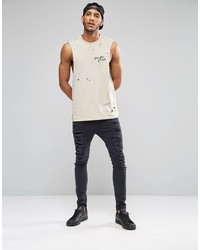 weißes bedrucktes Trägershirt von Asos