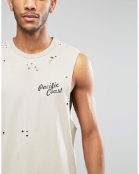 weißes bedrucktes Trägershirt von Asos