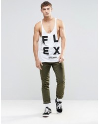 weißes bedrucktes Trägershirt von Asos