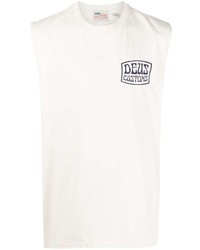 weißes bedrucktes Trägershirt von Deus Ex Machina