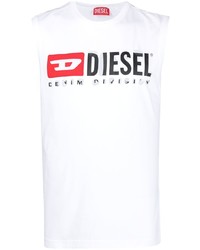 weißes bedrucktes Trägershirt von Diesel