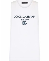 weißes bedrucktes Trägershirt von Dolce & Gabbana