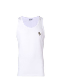 weißes bedrucktes Trägershirt von Dolce & Gabbana Underwear