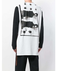 weißes bedrucktes Trägershirt von Raf Simons