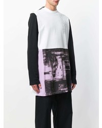 weißes bedrucktes Trägershirt von Raf Simons