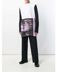 weißes bedrucktes Trägershirt von Raf Simons