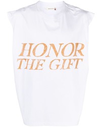 weißes bedrucktes Trägershirt von HONOR THE GIFT
