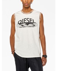 weißes bedrucktes Trägershirt von Diesel