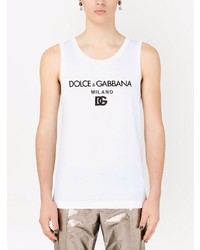 weißes bedrucktes Trägershirt von Dolce & Gabbana