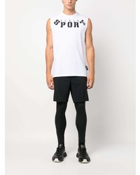 weißes bedrucktes Trägershirt von Plein Sport