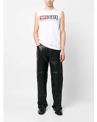 weißes bedrucktes Trägershirt von Diesel