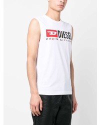 weißes bedrucktes Trägershirt von Diesel