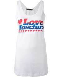 weißes bedrucktes Trägershirt von Love Moschino