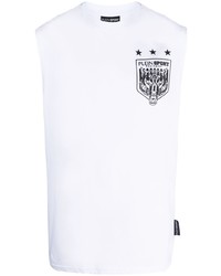weißes bedrucktes Trägershirt von Plein Sport