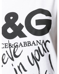 weißes bedrucktes Trägershirt von Dolce & Gabbana