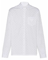 weißes beschlagenes Langarmhemd von Prada