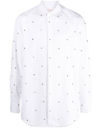 weißes beschlagenes Langarmhemd von Valentino