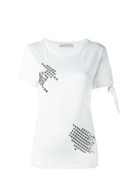 weißes beschlagenes T-Shirt mit einem Rundhalsausschnitt von JW Anderson
