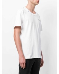 weißes beschlagenes T-Shirt mit einem Rundhalsausschnitt von Icosae