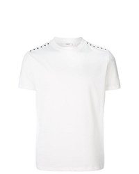 weißes beschlagenes T-Shirt mit einem Rundhalsausschnitt von Valentino