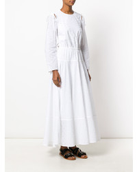 weißes besticktes ausgestelltes Kleid von Calvin Klein 205W39nyc