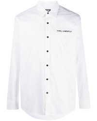 weißes besticktes Businesshemd von Karl Lagerfeld