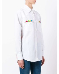 weißes besticktes Businesshemd von Forte Dei Marmi Couture