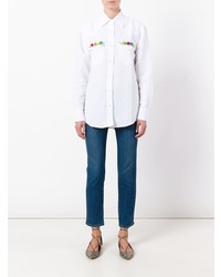 weißes besticktes Businesshemd von Forte Dei Marmi Couture