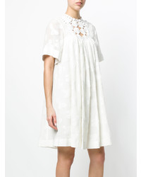 weißes besticktes gerade geschnittenes Kleid von Chloé