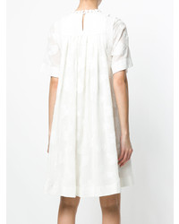 weißes besticktes gerade geschnittenes Kleid von Chloé