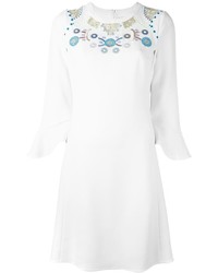 weißes besticktes gerade geschnittenes Kleid von Peter Pilotto