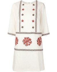 weißes besticktes gerade geschnittenes Kleid von Suno