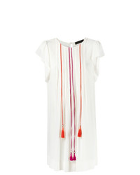 weißes besticktes gerade geschnittenes Kleid von Talie Nk