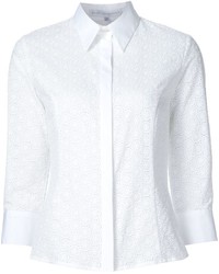 weißes besticktes Hemd von Carolina Herrera