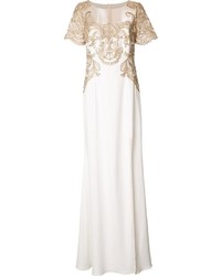 weißes besticktes Kleid von Marchesa