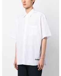 weißes besticktes Kurzarmhemd von Comme des Garcons Homme