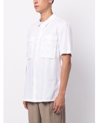 weißes besticktes Kurzarmhemd von Emporio Armani